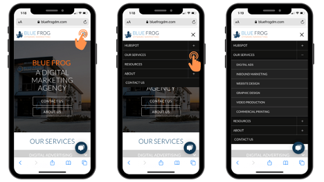 Thiết kế menu cho mobile friendly website