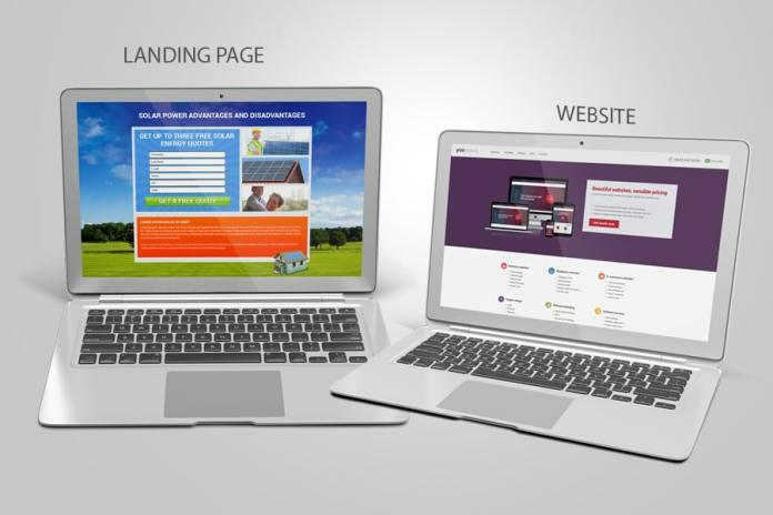 so sánh landing page và website