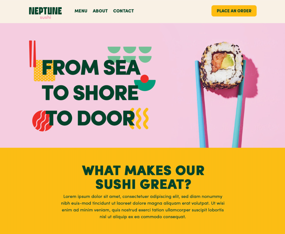 Thiết kế website theo phong cách memphis